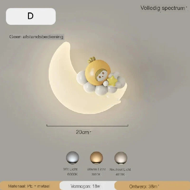 Lampada da parete Luna | Illuminazione delicata | Alta qualità - Noram