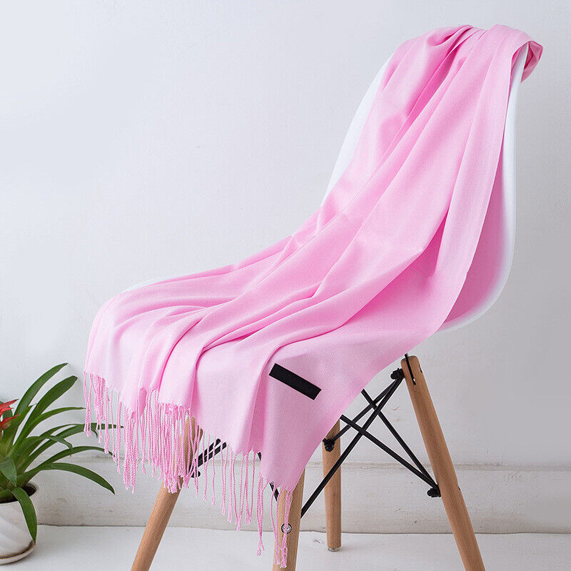 Sciarpa in cashmere | Involucro invernale con morbide frange nere
