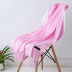 Sciarpa in cashmere | Involucro invernale con morbide frange nere