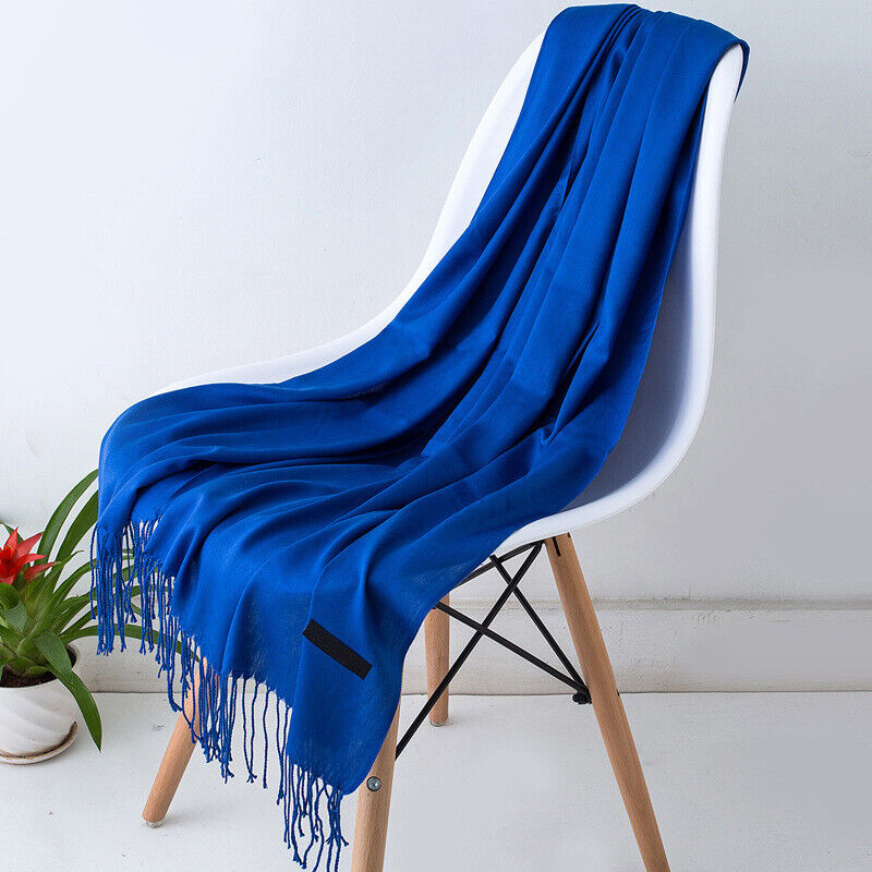 Sciarpa in cashmere | Involucro invernale con morbide frange nere
