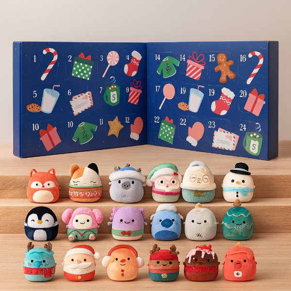 Calendario dell'avvento natalizio pieno di peluche Squishmallows SquishJoy