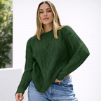 Damen Oversize Grobstrick Pullover Langarm Caldo inverno