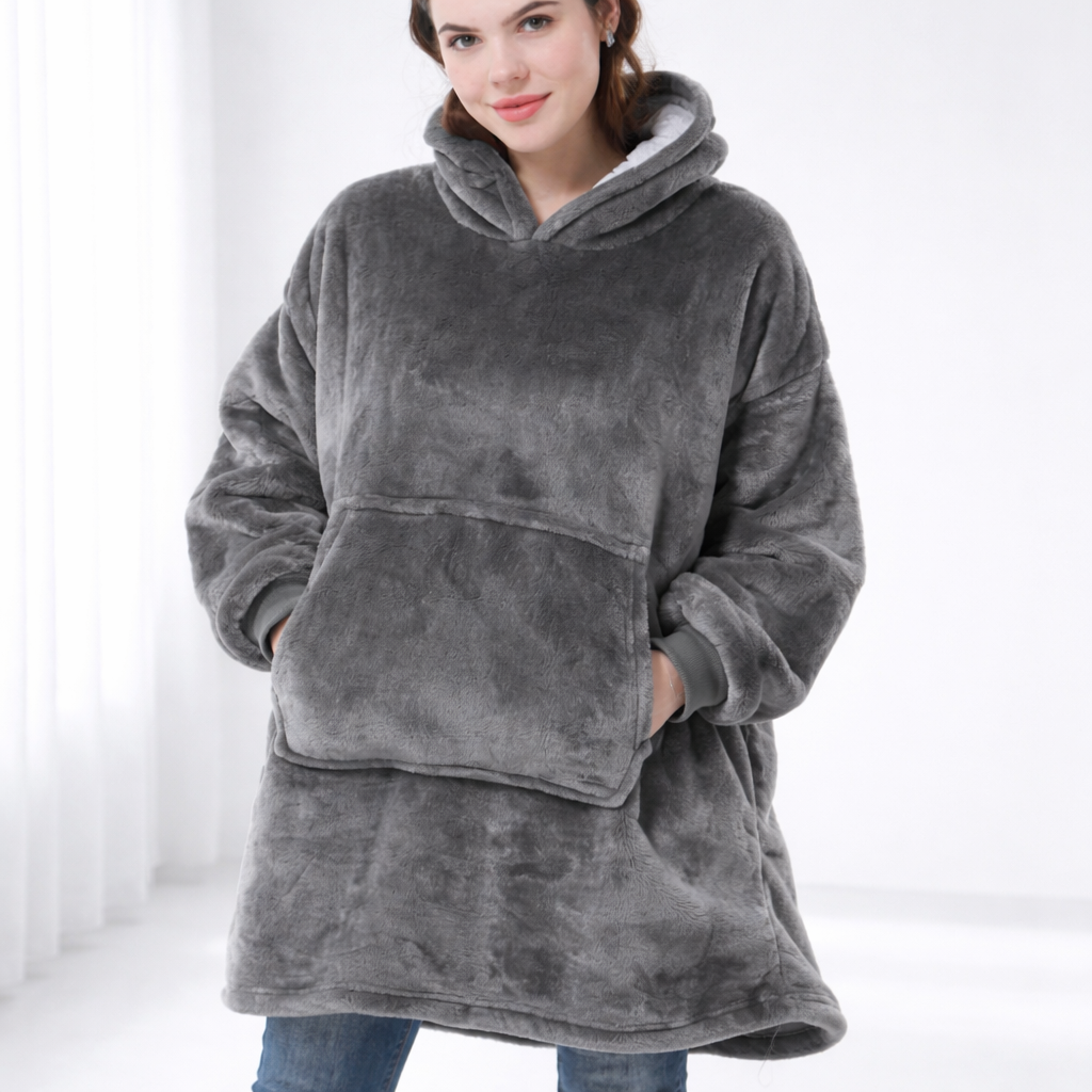 Damen Kuschel Felpa con cappuccio Decke Oversize Warm Lang Alltag
