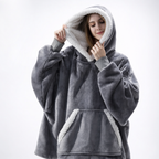 Damen Kuschel Felpa con cappuccio Decke Oversize Warm Lang Alltag