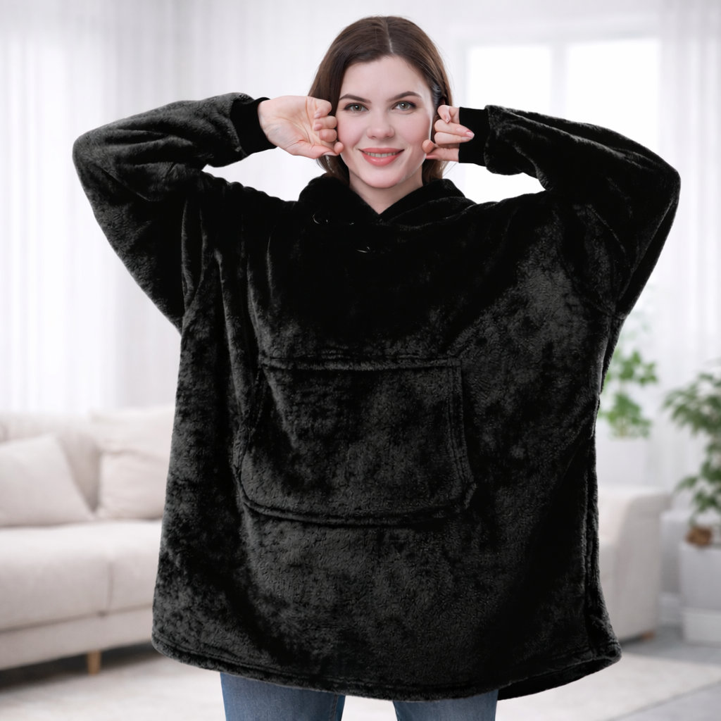 Damen Kuschel Felpa con cappuccio Decke Oversize Warm Lang Alltag