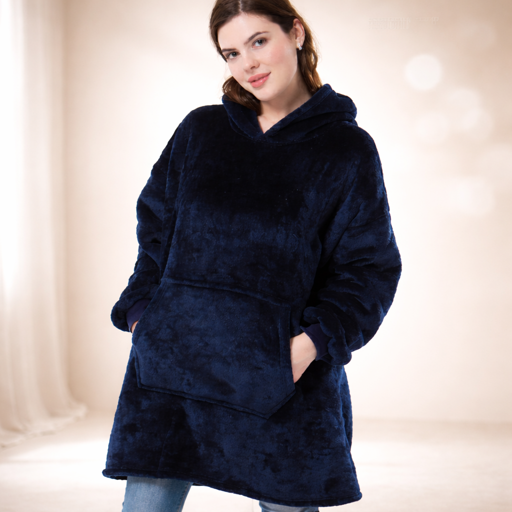Damen Kuschel Felpa con cappuccio Decke Oversize Warm Lang Alltag