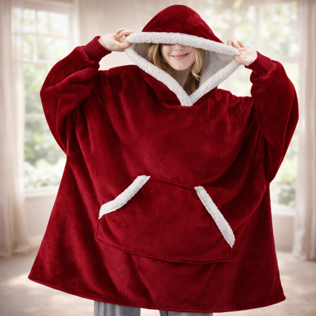 Damen Kuschel Felpa con cappuccio Decke Oversize Warm Lang Alltag