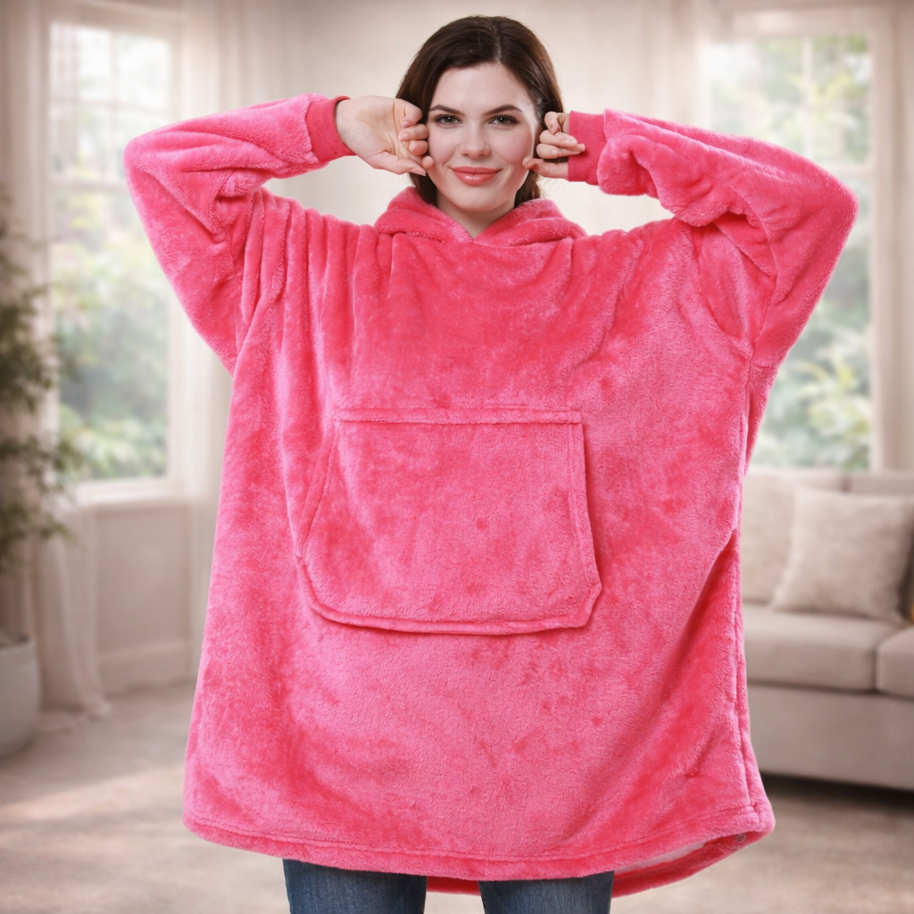 Damen Kuschel Felpa con cappuccio Decke Oversize Warm Lang Alltag