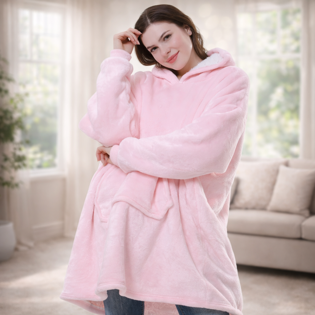 Damen Kuschel Felpa con cappuccio Decke Oversize Warm Lang Alltag