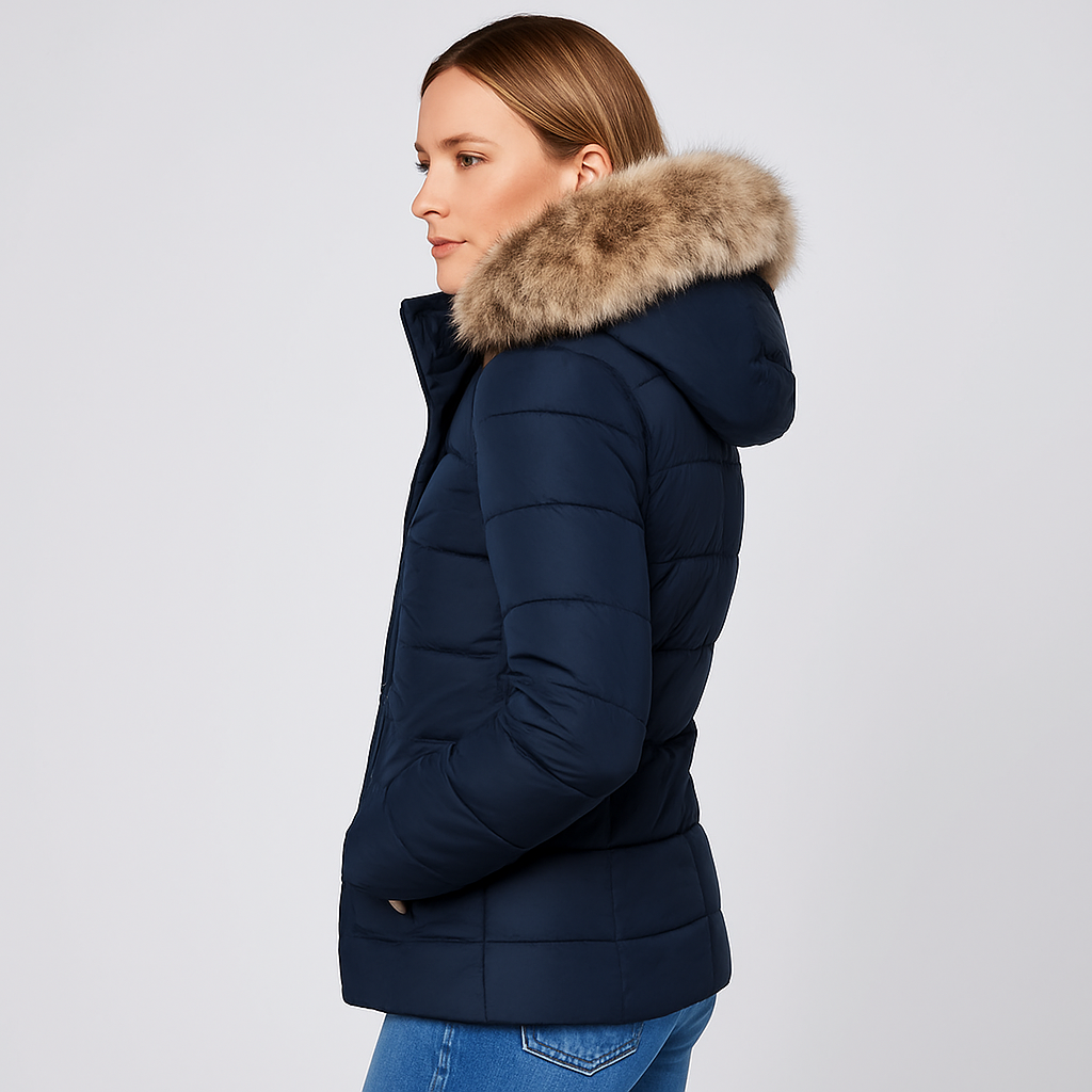 Cappotto invernale Nordelle | Capispalla trapuntato con cappuccio isolante per donna