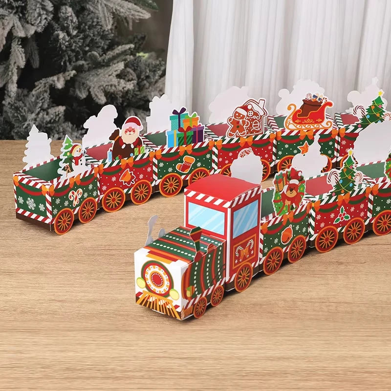 Calendario dell'avvento del treno di Natale | 24 scatole festive con personaggi festivi