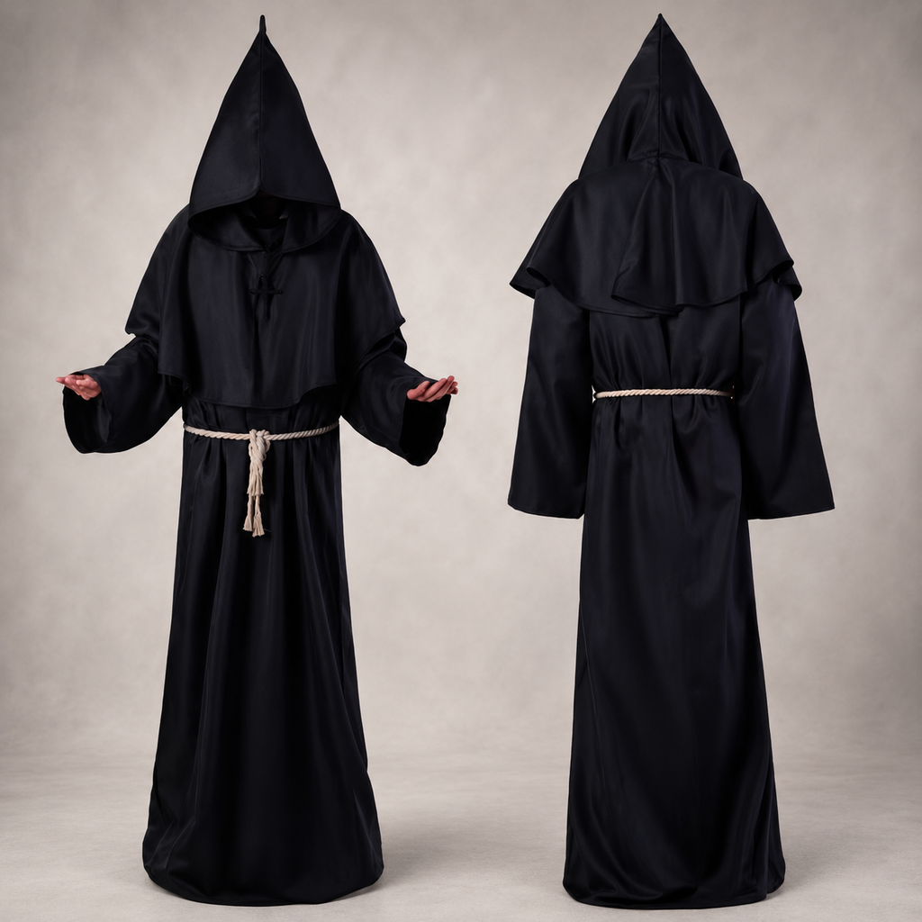 Costume classico da suora | Design a figura intera per donna | Ideale per Halloween ed eventi a tema