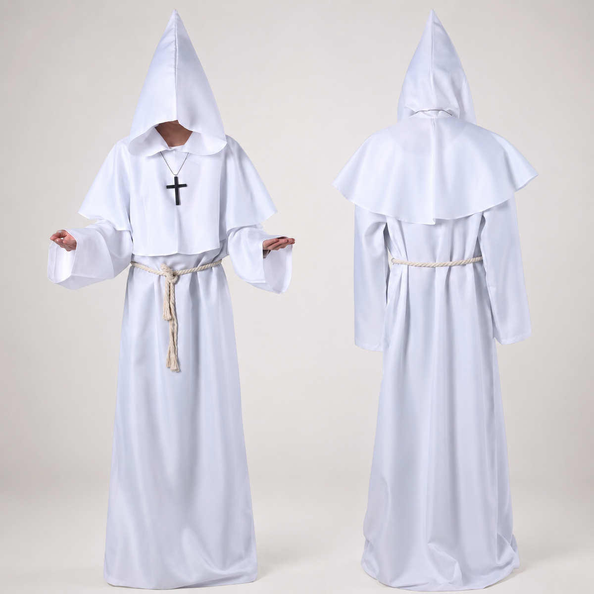 Costume classico da suora | Design a figura intera per donna | Ideale per Halloween ed eventi a tema