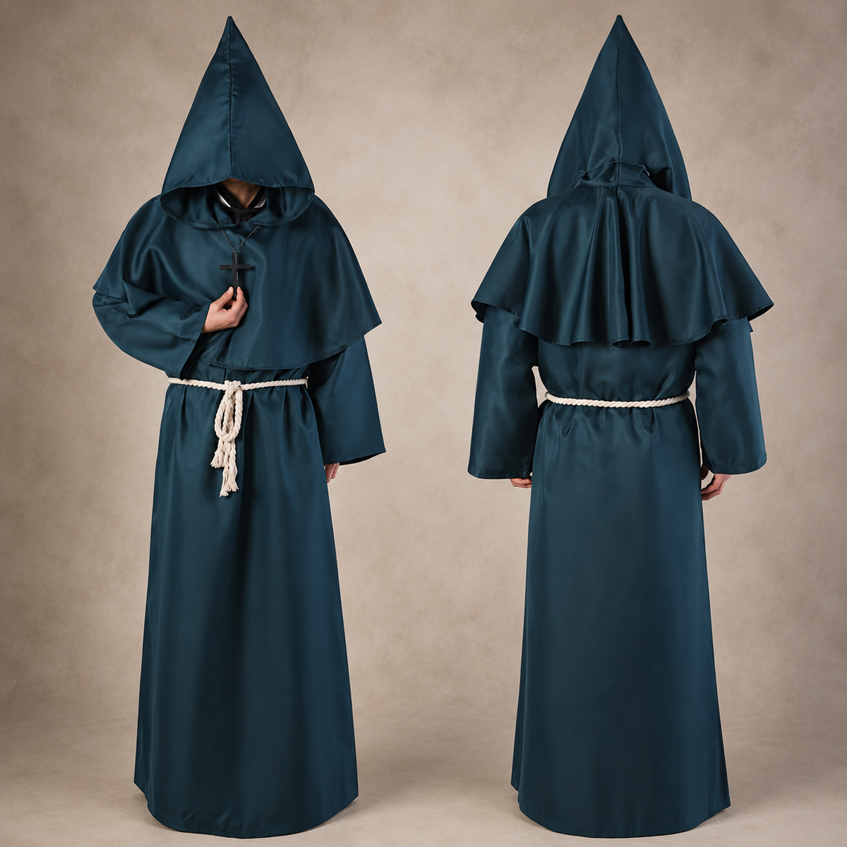 Costume classico da suora | Design a figura intera per donna | Ideale per Halloween ed eventi a tema