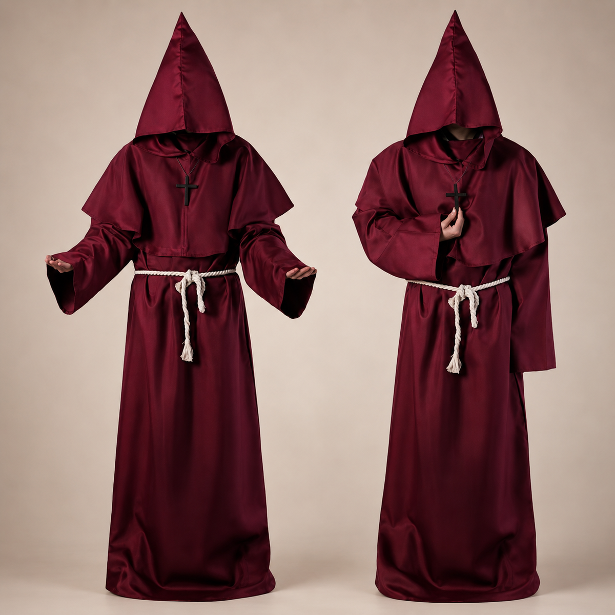 Costume classico da suora | Design a figura intera per donna | Ideale per Halloween ed eventi a tema
