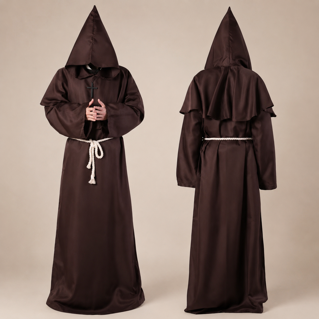 Costume classico da suora | Design a figura intera per donna | Ideale per Halloween ed eventi a tema