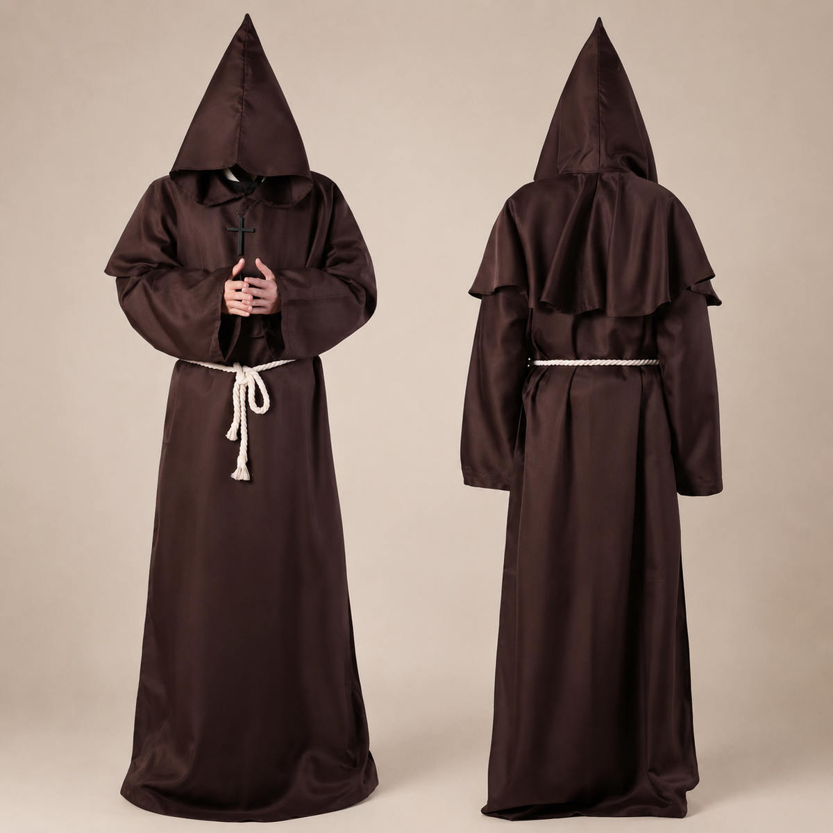 Costume classico da suora | Design a figura intera per donna | Ideale per Halloween ed eventi a tema