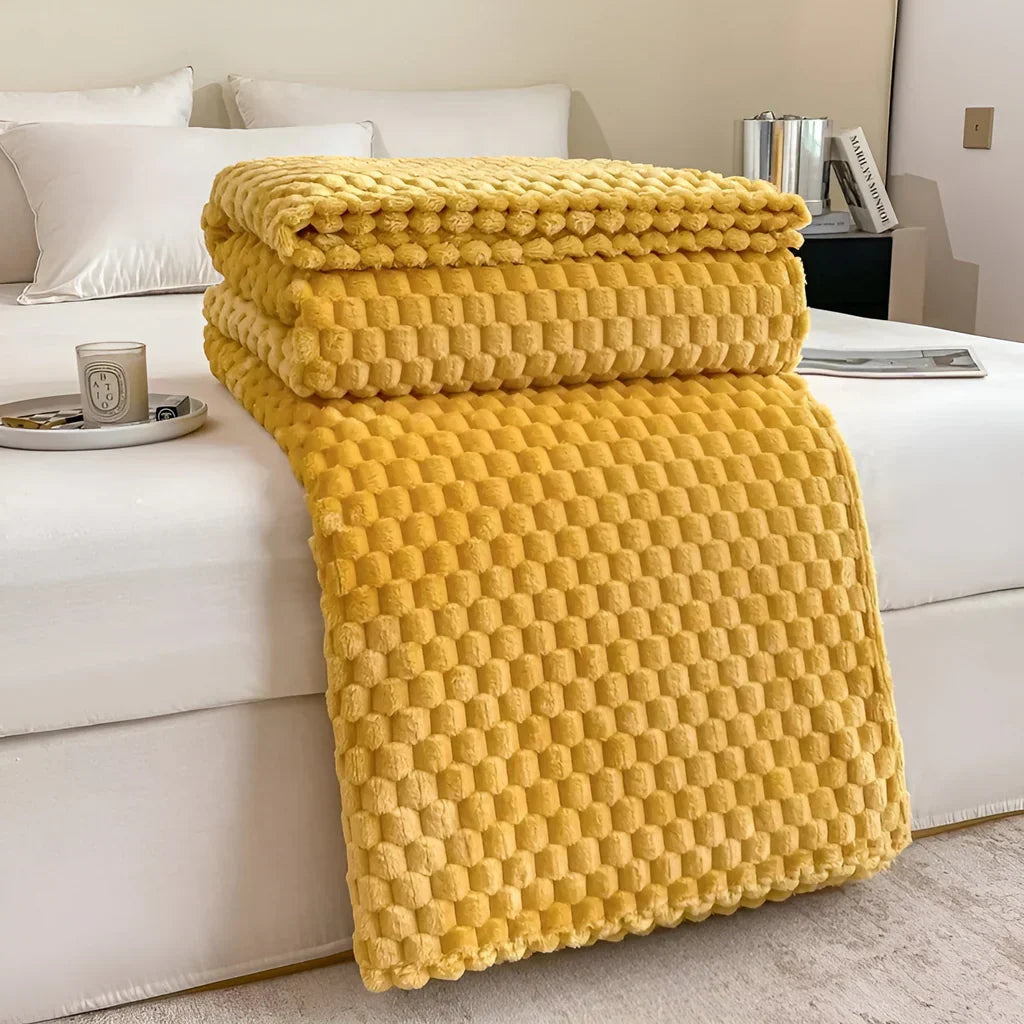 Nido accogliente | Coperta in pile per divano e letto con comfort traspirante | Design elegante per calore tutto l'anno