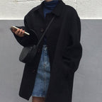 Cappotto invernale classico in lana | Bottoni di media lunghezza sul davanti color cammello
