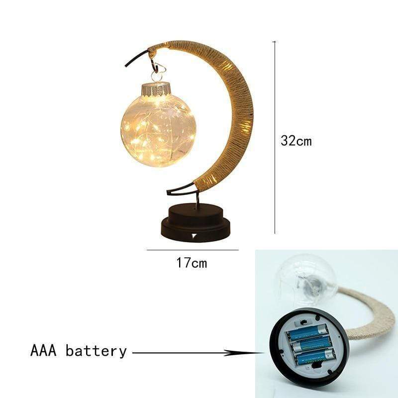 LunaGlow - Lampada da tavolo di lusso - Mezzaluna di luna - Design in vimini - Illuminazione elegante