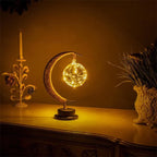 LunaGlow - Lampada da tavolo di lusso - Mezzaluna di luna - Design in vimini - Illuminazione elegante