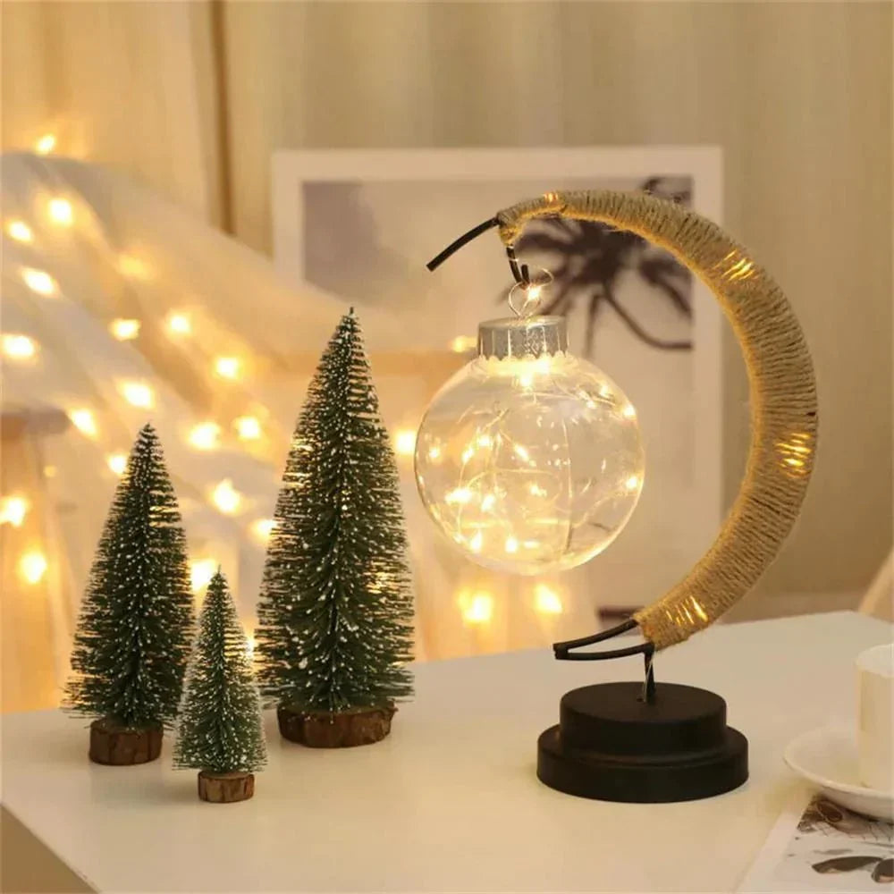LunaGlow - Lampada da tavolo di lusso - Mezzaluna di luna - Design in vimini - Illuminazione elegante