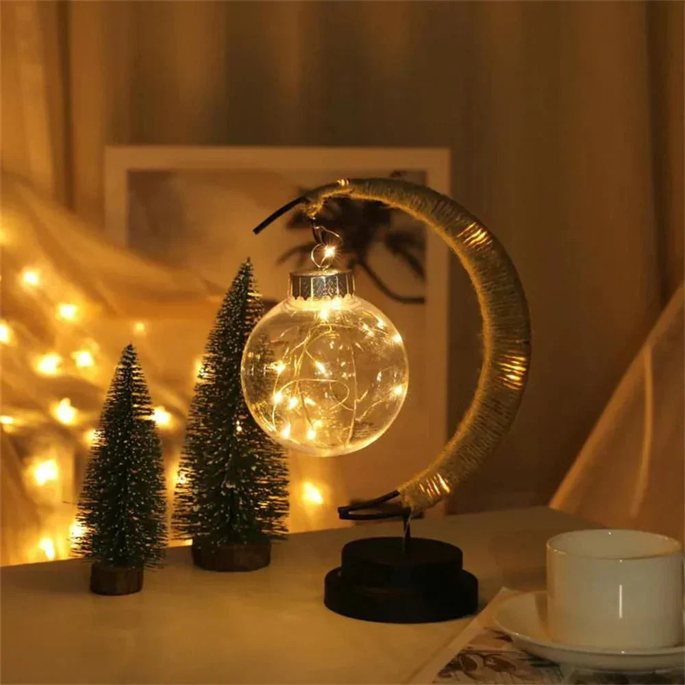 LunaGlow - Lampada da tavolo di lusso - Mezzaluna di luna - Design in vimini - Illuminazione elegante
