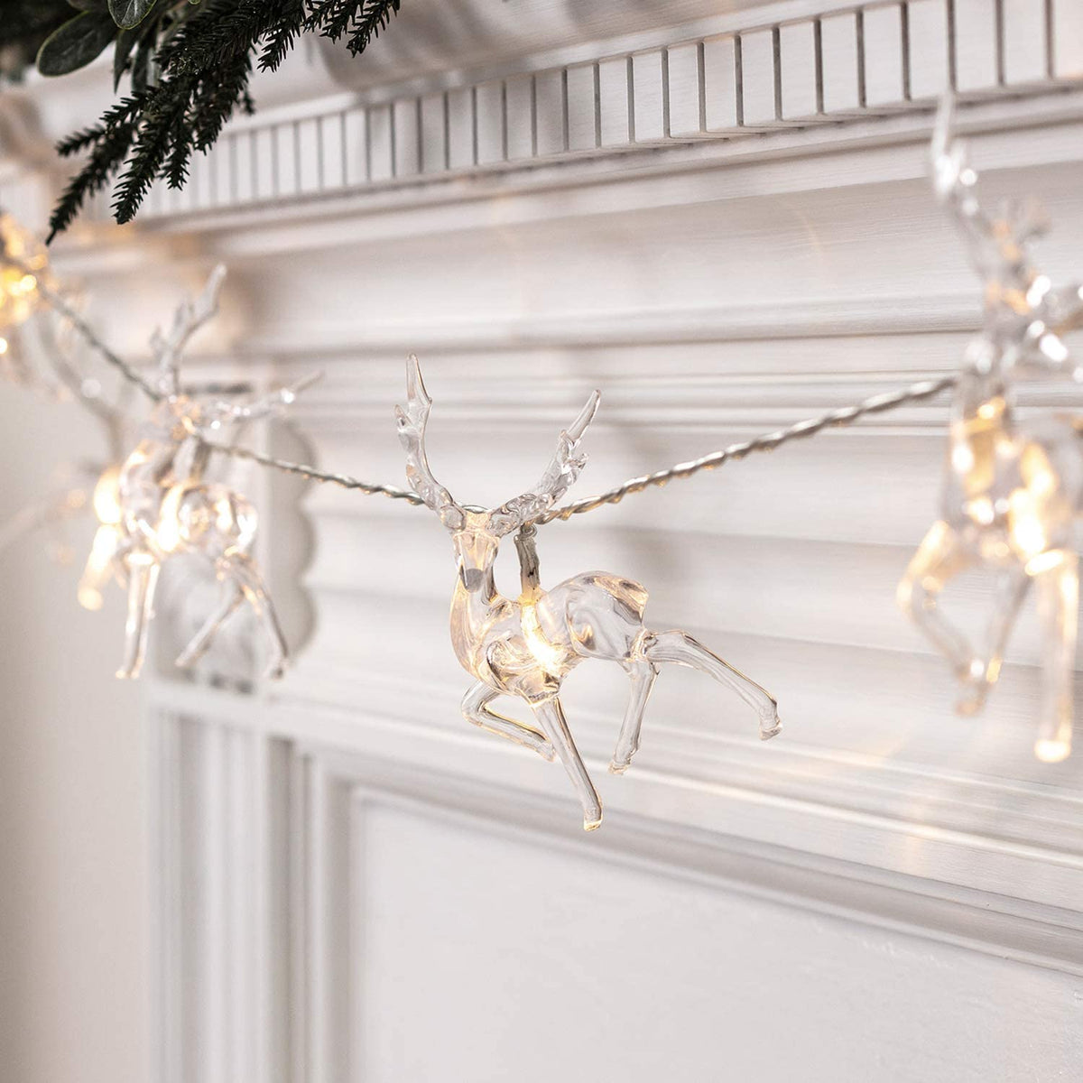 ReindeerGlow - Stringa di luci natalizie a LED da 1,5 m per allegria festiva