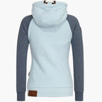 Felpa con cappuccio da donna con zip e cappuccio con coulisse