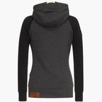 Felpa con cappuccio da donna con zip e cappuccio con coulisse