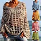 Damen Pullover Strickpullover V Ausschnitt Freizeit Sommer Oberteil