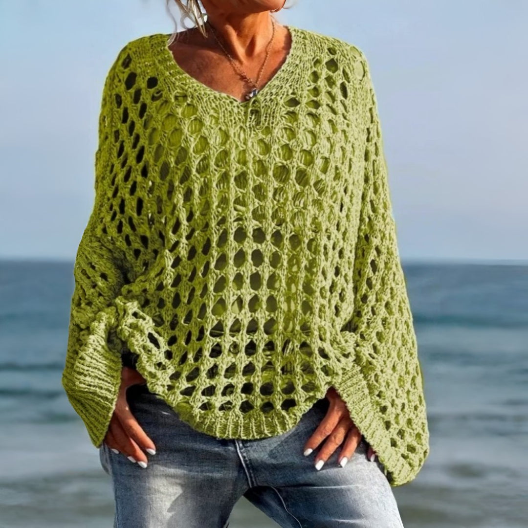 Damen Pullover Strickpullover V Ausschnitt Freizeit Sommer Oberteil