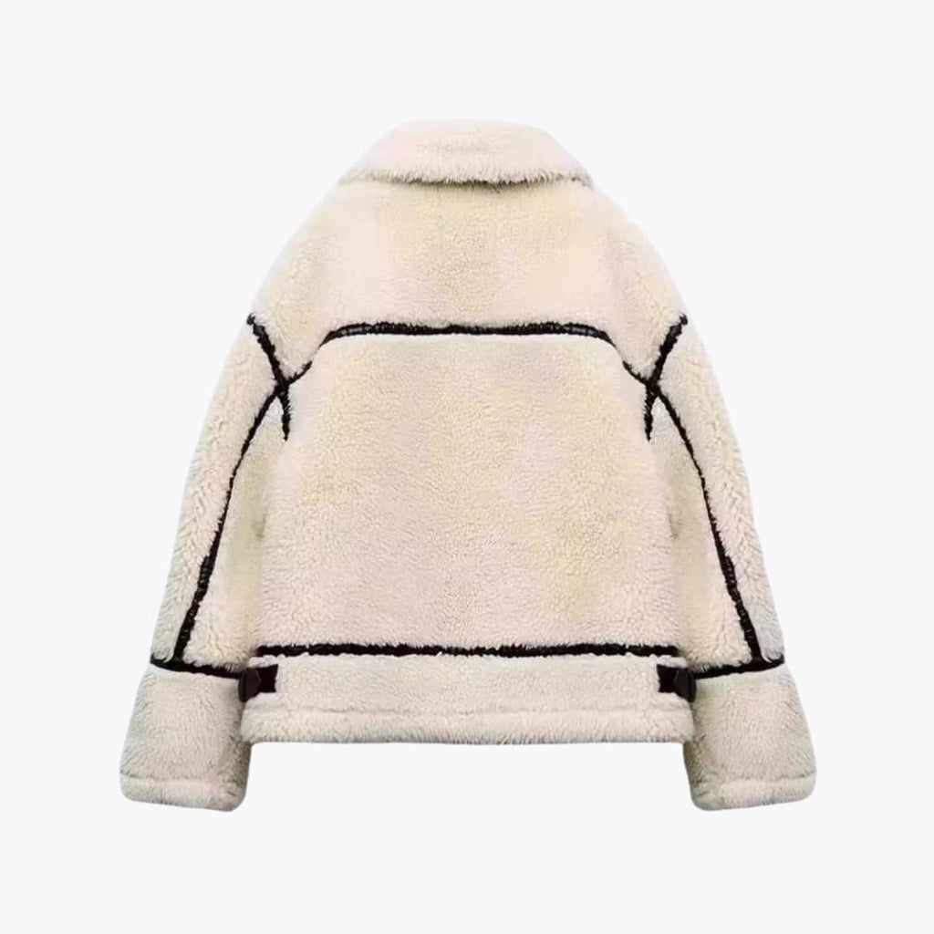 Giacca Teddy da donna con cerniera e tasche