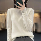 Damen Weicher Feinstrick Pullover Langarm Rundhals