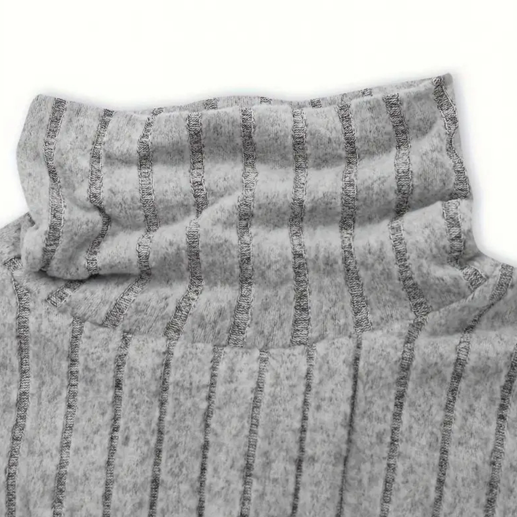 Maglia dolcevita invernale da donna, calda, a costine, attillata