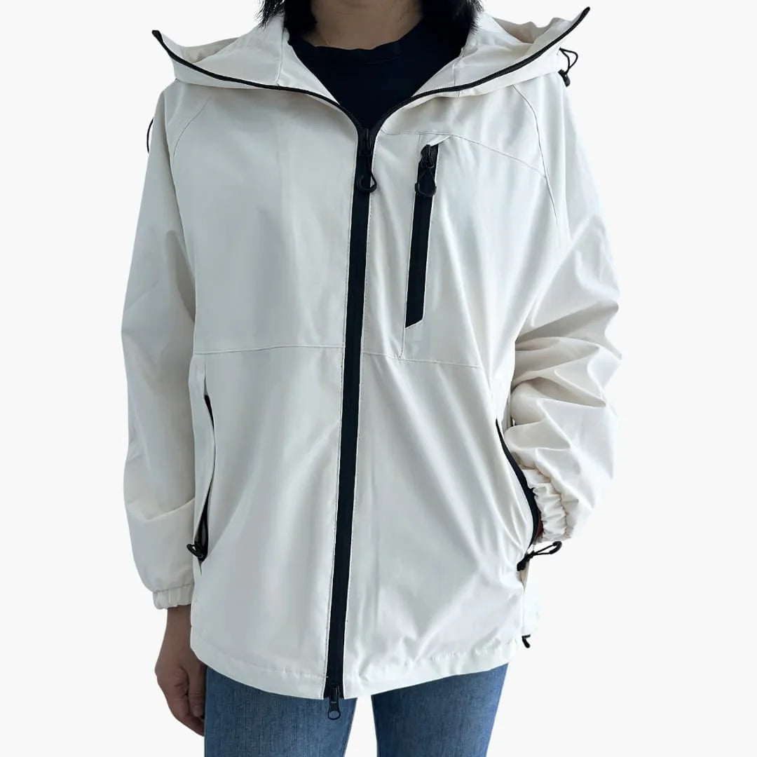 Giacca da donna con cappuccio e tasche con cerniera