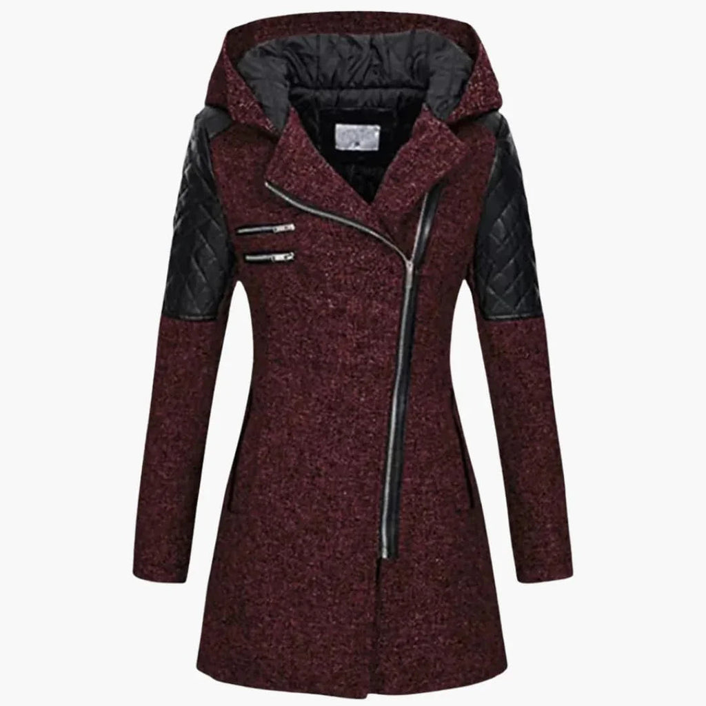 Cappotto da donna con cappuccio e cerniera
