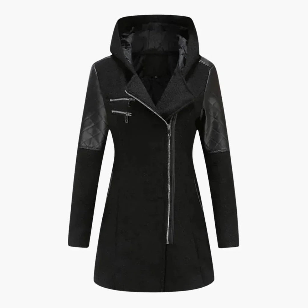 Cappotto da donna con cappuccio e cerniera