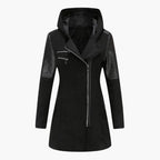 Cappotto da donna con cappuccio e cerniera