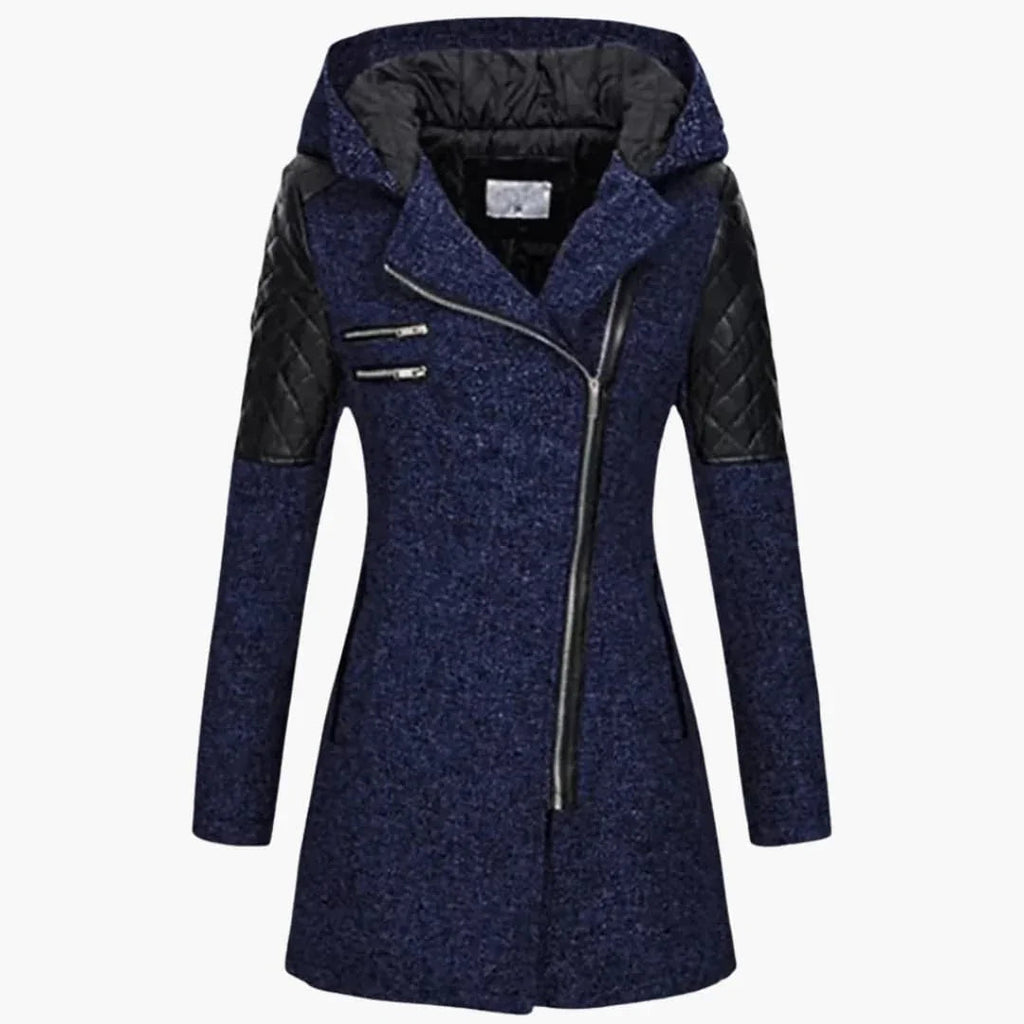 Cappotto da donna con cappuccio e cerniera