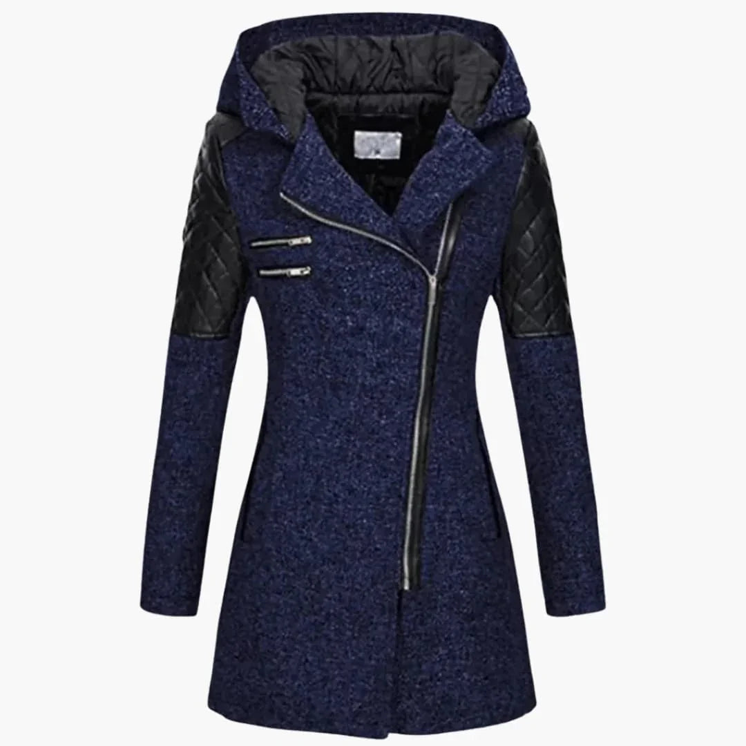 Cappotto da donna con cappuccio e cerniera