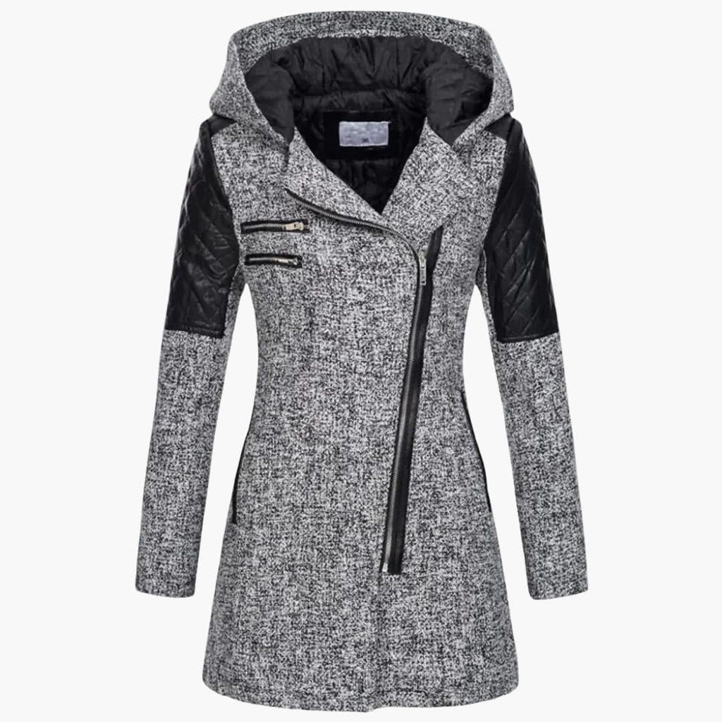 Cappotto da donna con cappuccio e cerniera