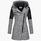 Cappotto da donna con cappuccio e cerniera