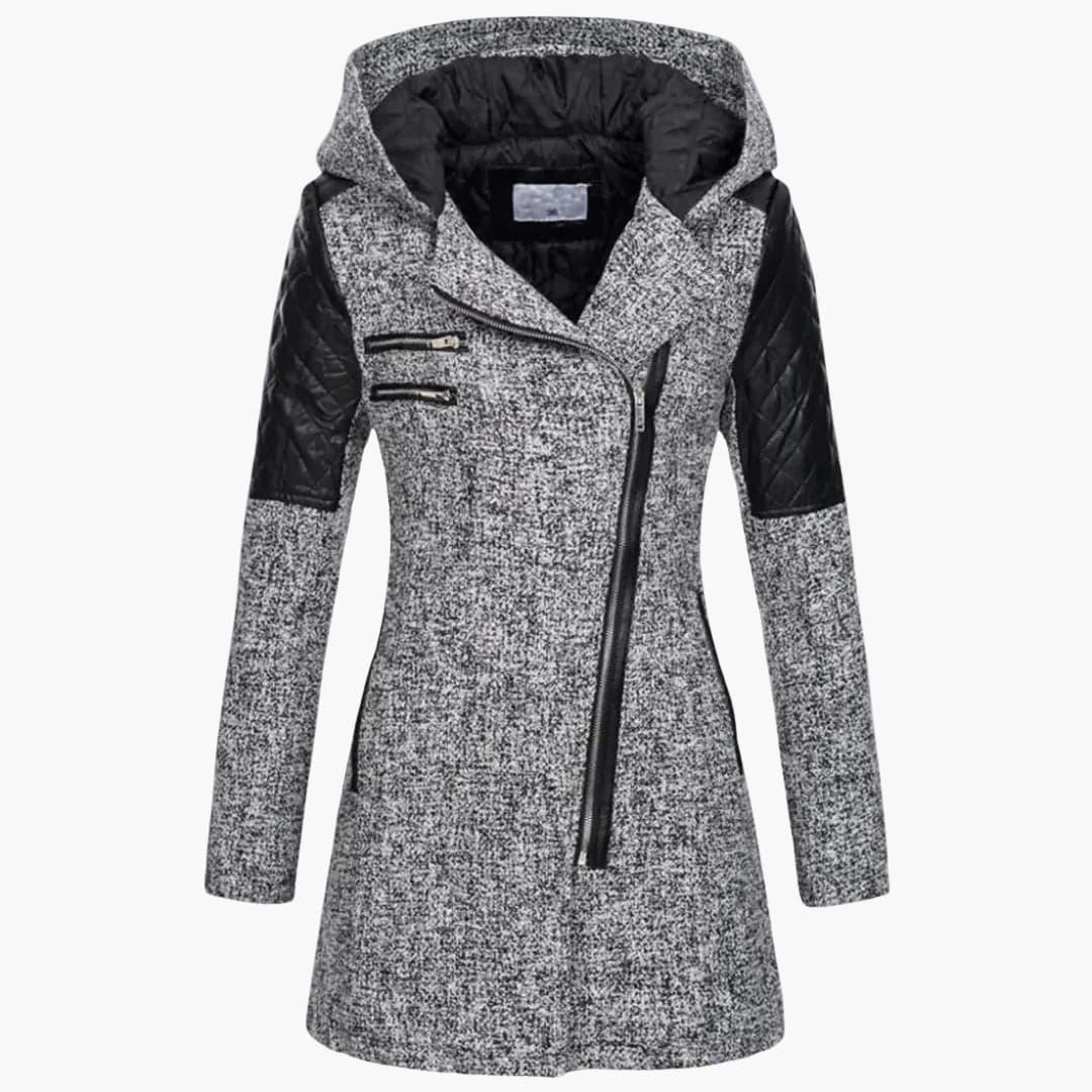 Cappotto da donna con cappuccio e cerniera