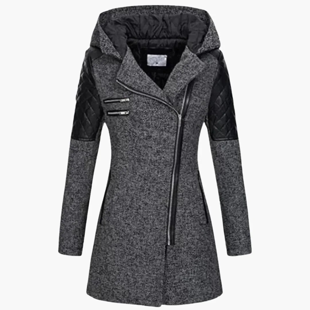 Cappotto da donna con cappuccio e cerniera