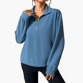 Maglione da donna con collo alto e mezza cerniera