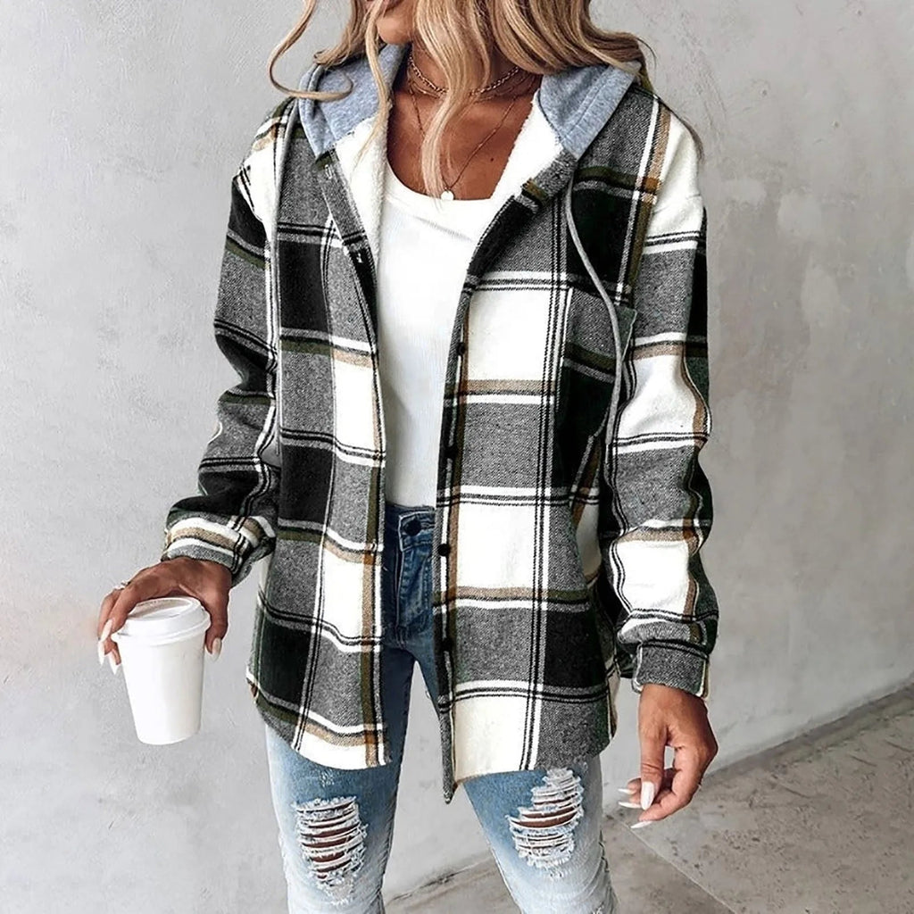 Cappotto MixTexture con cappuccio da donna - Lisa