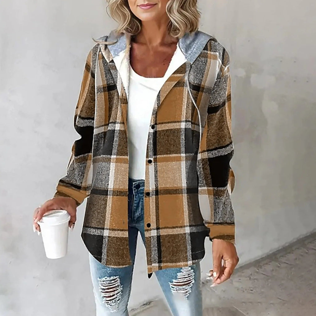 Cappotto MixTexture con cappuccio da donna - Lisa