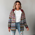 Cappotto MixTexture con cappuccio da donna - Lisa
