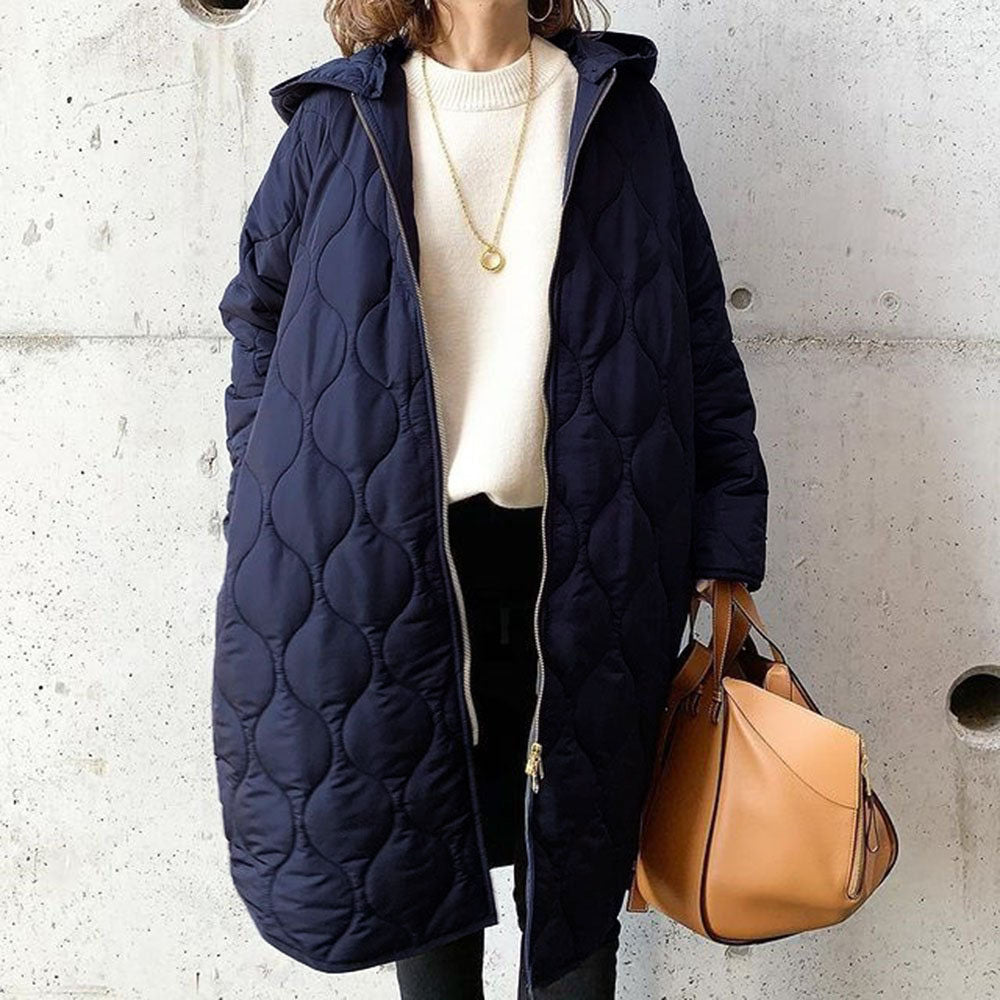 Cappotto invernale trapuntato | Design di media lunghezza con cappuccio